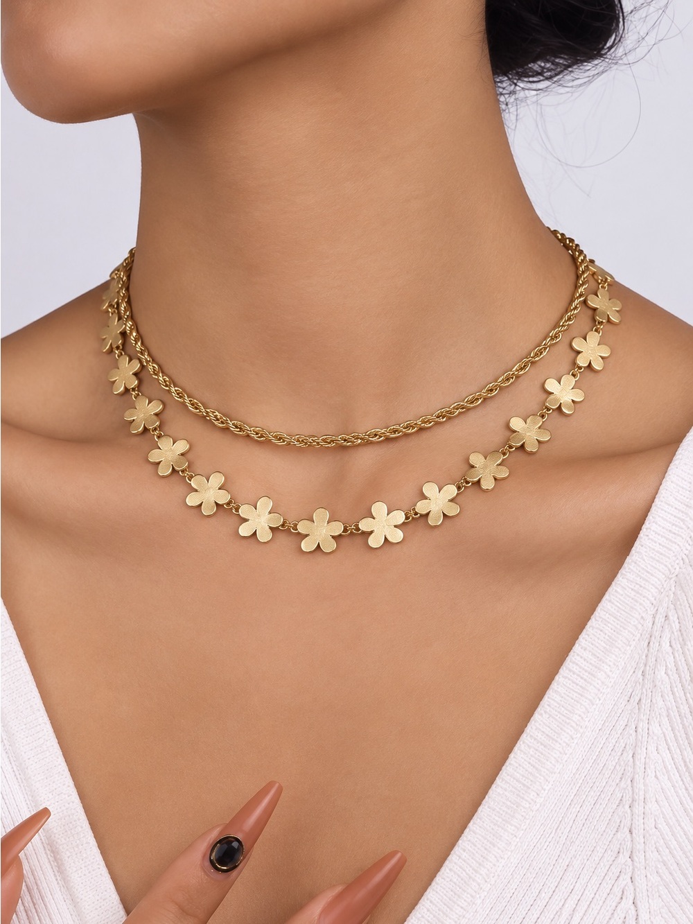 Flower Layered Necklace